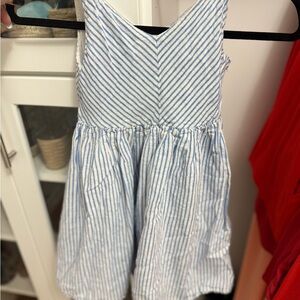 Blue and White Striped Dress